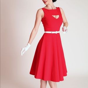 Bettie Page Vintage Red Dress (belt not included)